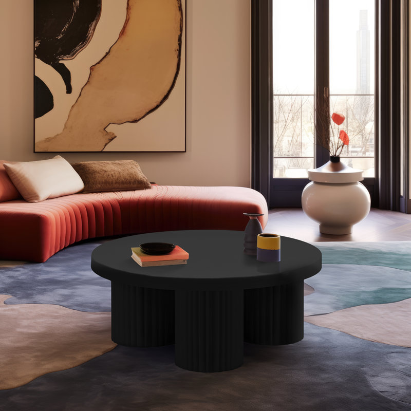 Table basse 3 pieds Rhodes, Noir, noir, noir, noir