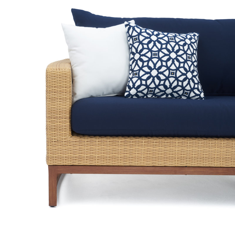 Outdoor Sunbrella Sofa Cushion Cover, Bliss Blue, 25'" W x 5" D