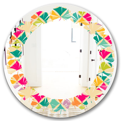 Miroir de meuble-lavabo à feuilles orchidée sans cadre cottage Americana