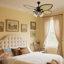 Ventilateur de plafond à DEL 5 pales avec télécommande Sawicki Palm Valley