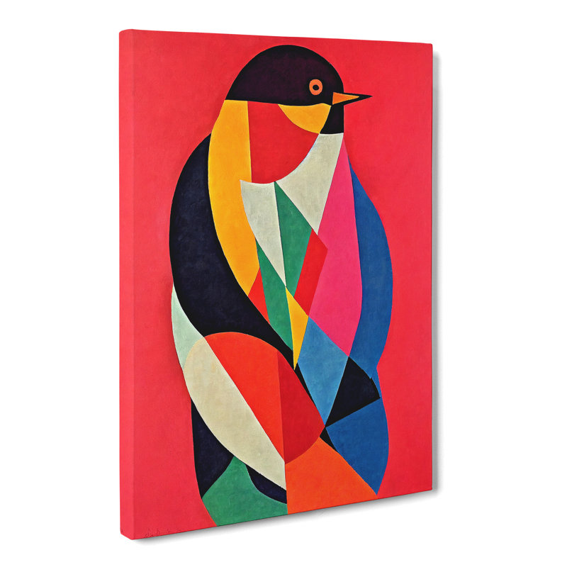Bird In Colour Abstract - Wrapped Canvas, 60cm H x 40cm W x 3cm D