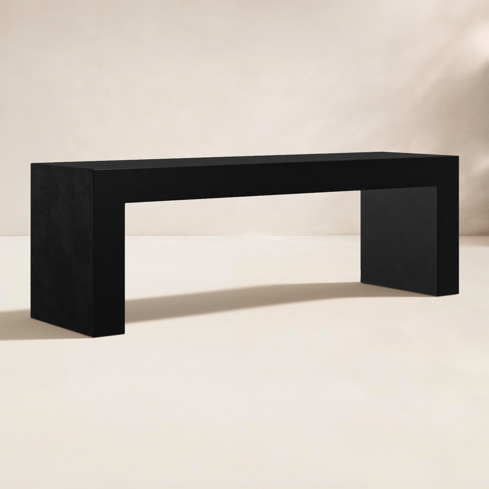 Columbia 55'' Concrete Outdoor Bench, Black