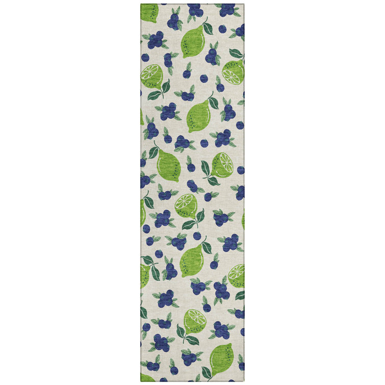 Machine Washable Indoor/Outdoor Adalaide ACN2354 Fruits Rug