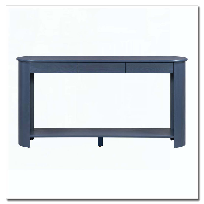 Console moderne 59,8 po avec 3 tiroirs, Marine