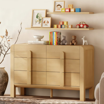47.2" W 6-Drawer Solid and Manufactured Wood Double Dresser 
