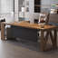 Bureau de direction en L en noyer massif en bois massif-778006480-778006481