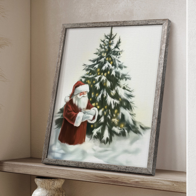«Christmas Holiday Art» CCLxxvii, reproduction d'art encadrée - bois massif, H 11 po x l 9 po