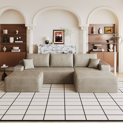 Canapé modulaire Cloud avec 1 repose-pieds (chameau)