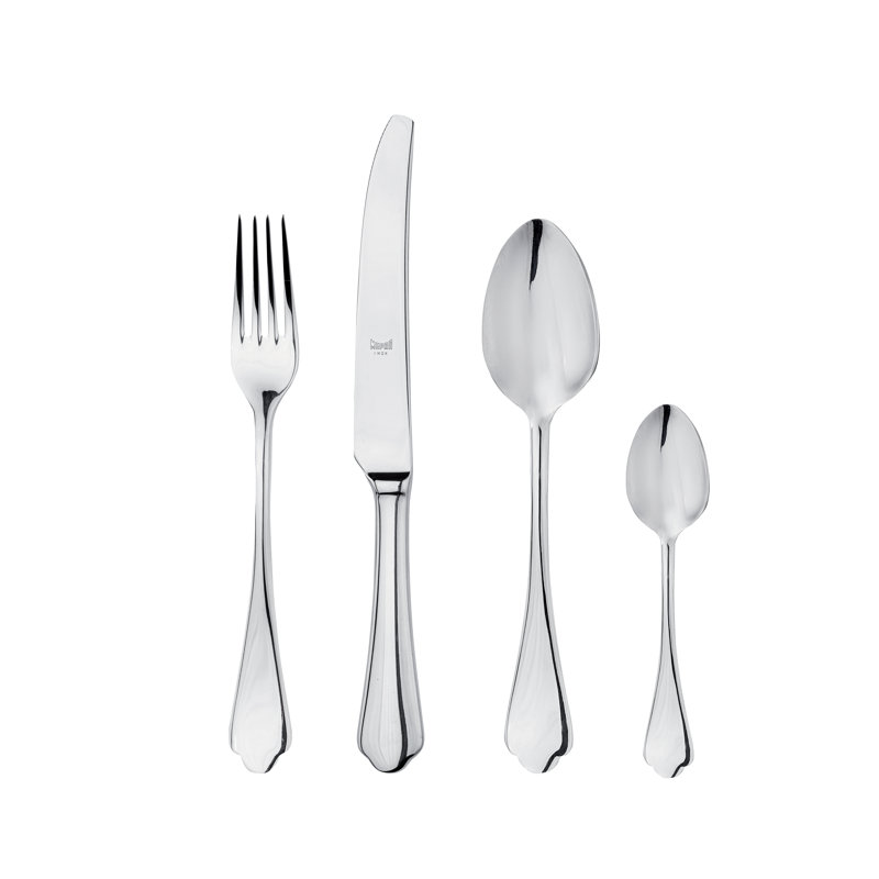 Dolce Vita Flatware Set - 24 Pieces - Stainless Steel, Silver