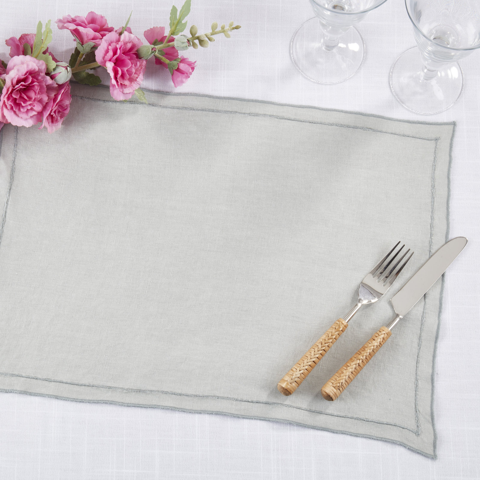 Stonewashed Linen Placemat, Blue
