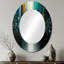 Abstrait géométrique noir et vert II - Miroir mural moderne ovale-849569749