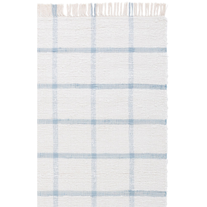 Fernande Handwoven Recycled Cotton Plaid Rug, Rectangle 8' x 10'