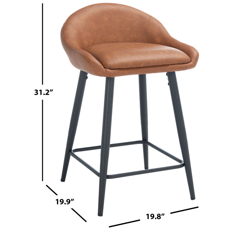 Hallam Upholstered Counter Stool with Metal Frame, Cigar