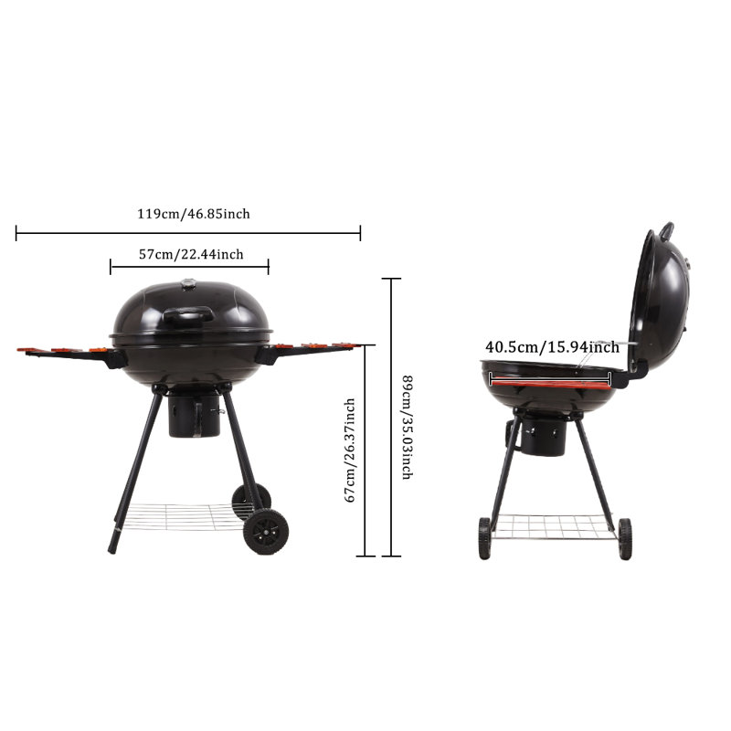 Dakota Fields 119cm W Portable Charcoal Grill