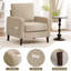 Élégante chaise d'appoint rembourrée en tissu avec pieds robustes en bois massif-1344559602