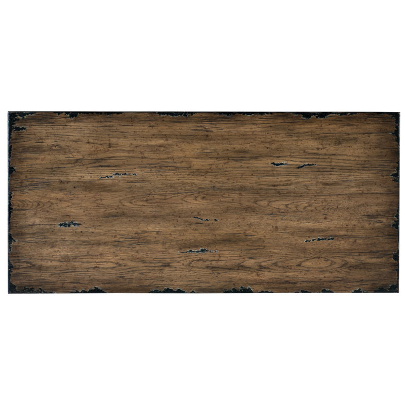 Black Distressed Three-Drawer Chest with Floral Accents