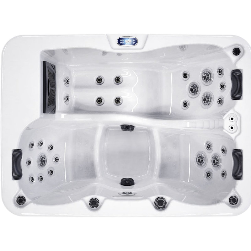 Spa Luxuria Spas 3 - Pers. 14 - Jet acrylique avec ozonateur en moka, Gris, Marbre argenté