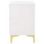Table de chevet rectangulaire blanche et dorée à 2 tiroirs