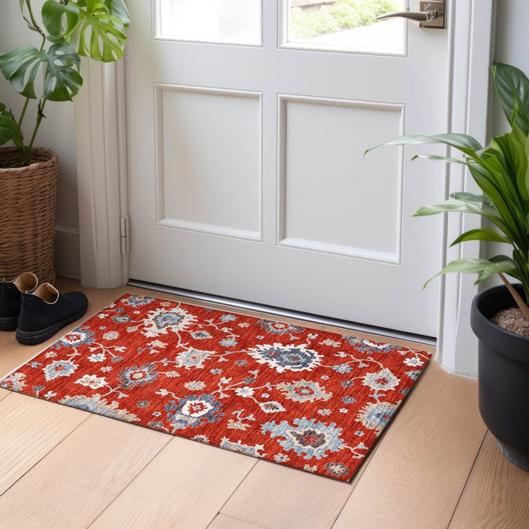 Premium Machine Washable Prisco Red Rug