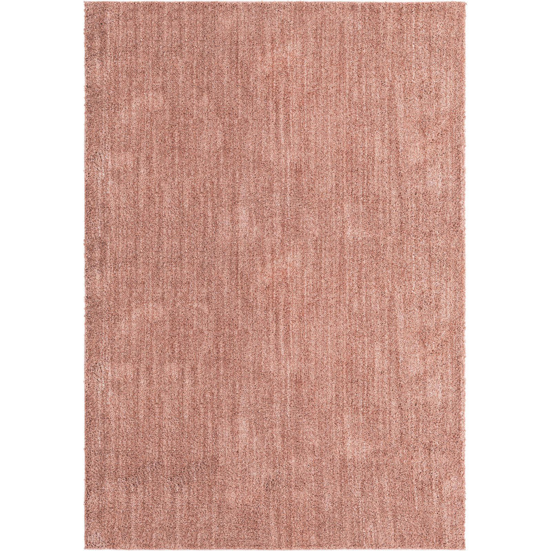 Tapis contemporain contemporain de couleur rose pamplemousse Axerpolis, Rectangle 9 pi 10 po x 14 pi