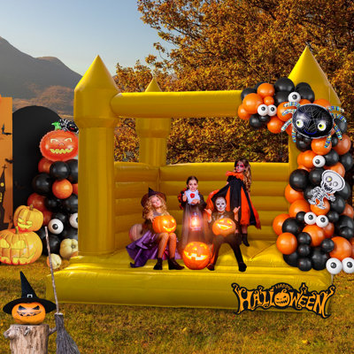 13ft Large Gold Bounce House With Blower Commercial Grade Inflatable Pvc Gold Bouncy Castle For Adults Outdoor Wedding Birthday Parties & Event (gold, 13x13x12ft)