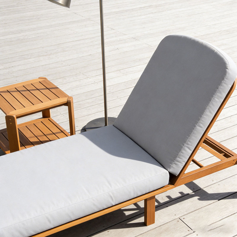 Outdoor Chaise Lounge Adjustable Patio Chaise, Grey
