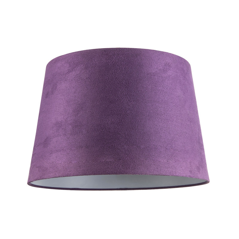 20cm H Velvet Drum Lamp Shade ( No Direct Attachment Method ), Purple