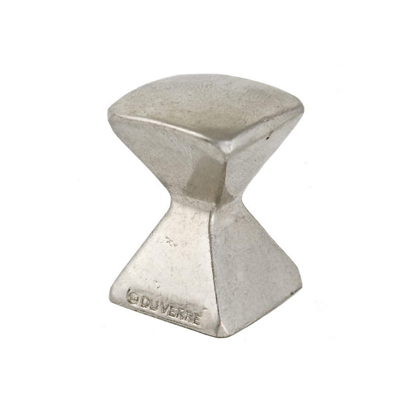 Forged 2 Square Knob, Satin Nickel, 0.875" H x 0.875" W x 1.25" D
