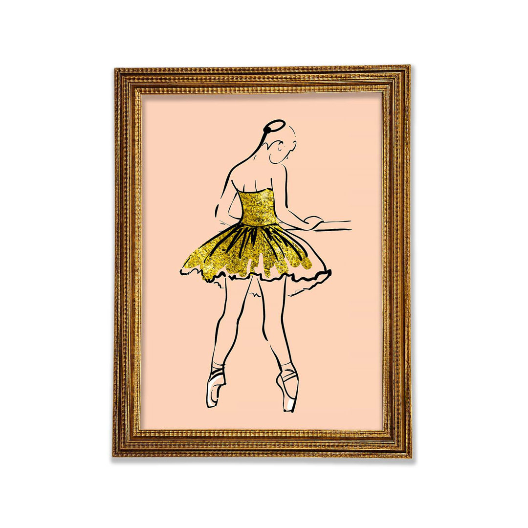 Golden Pink Ballerina 2 - Druck