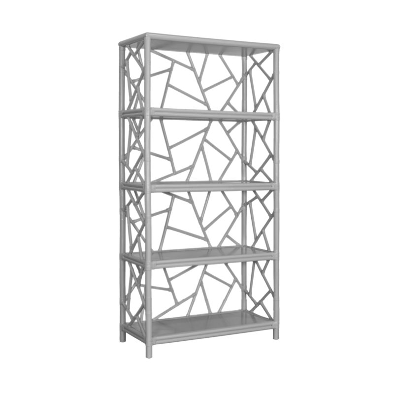 Étagère à livres H 72 "x l 36" Tiffany, Gris clair