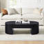 Table basse ovale en bois avec tiroir - Mid-Century moderne