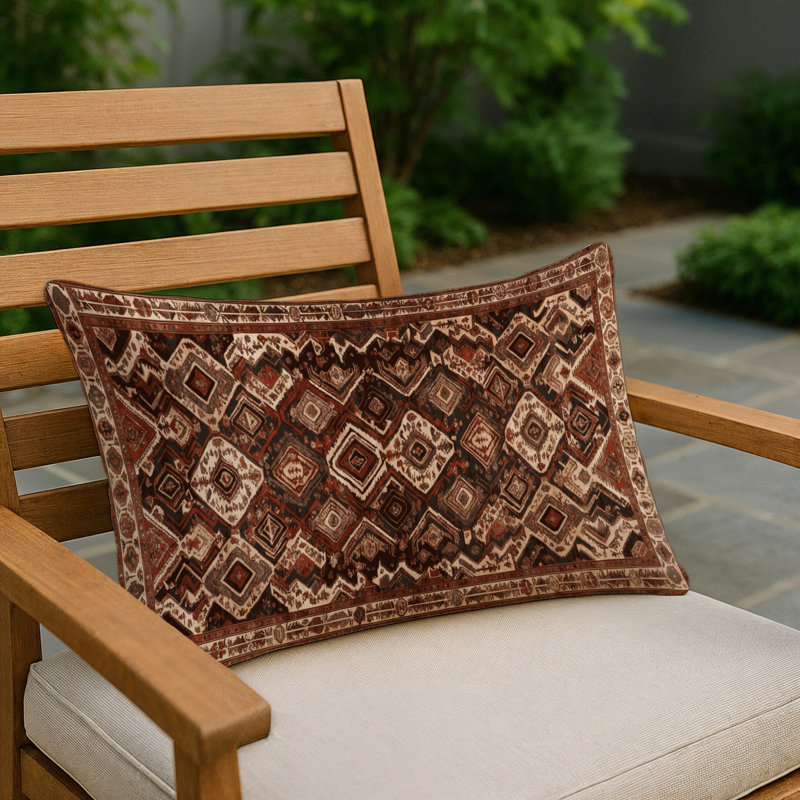 Coussin décoratif intérieur et extérieur Tabriz, Rectangle H 25 po x l 18 po, Brun oriental 250
