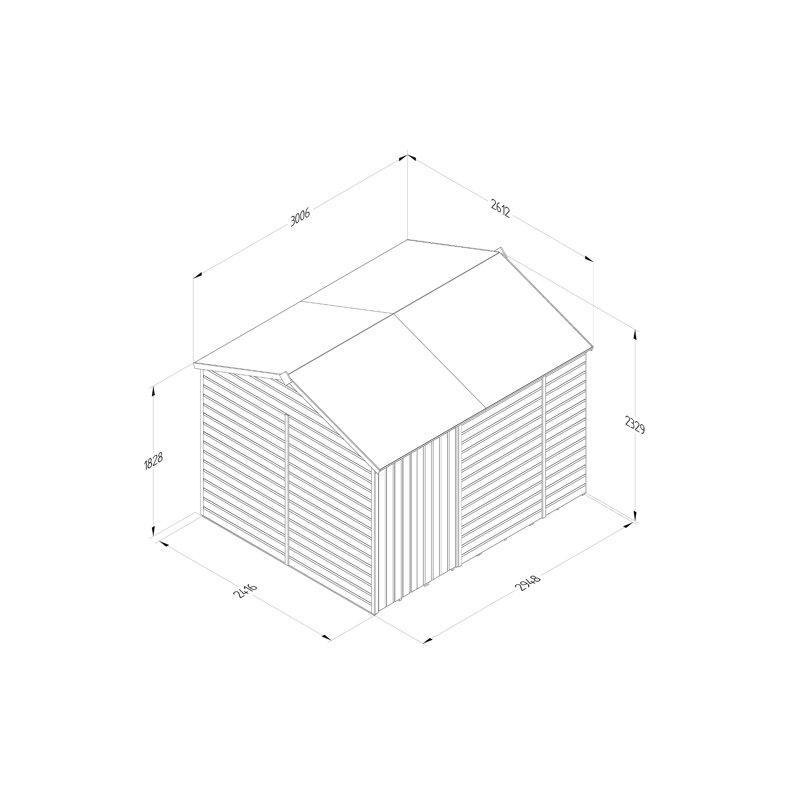Becwood 7 ft. 10 in. W x 9 ft. 10 in. D Solid Wood Apex Garden Shed