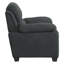 Modern Living Room Seating Chair In Dark Gray Textured Fabric And Solid Wood Support Contemporary With Cover Foundation