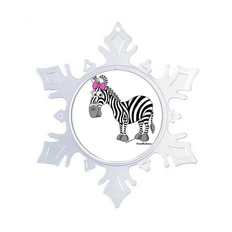 Zebra Snowflake The Holiday Aisle® Personalized Friendly Folks Cartoon Snowflake Zebra ...