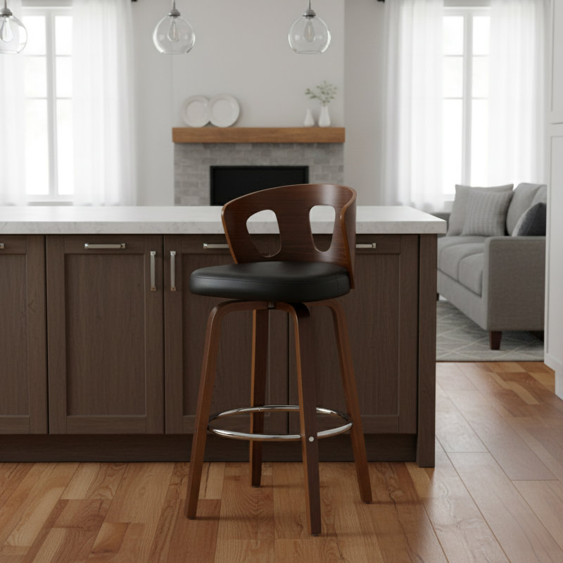 Beardsley Swivel Upholstered Faux Leather Counter Stool