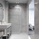 Meridian 34" W x 74" H Fixed Framed Shower Screen with 3/8" Glass