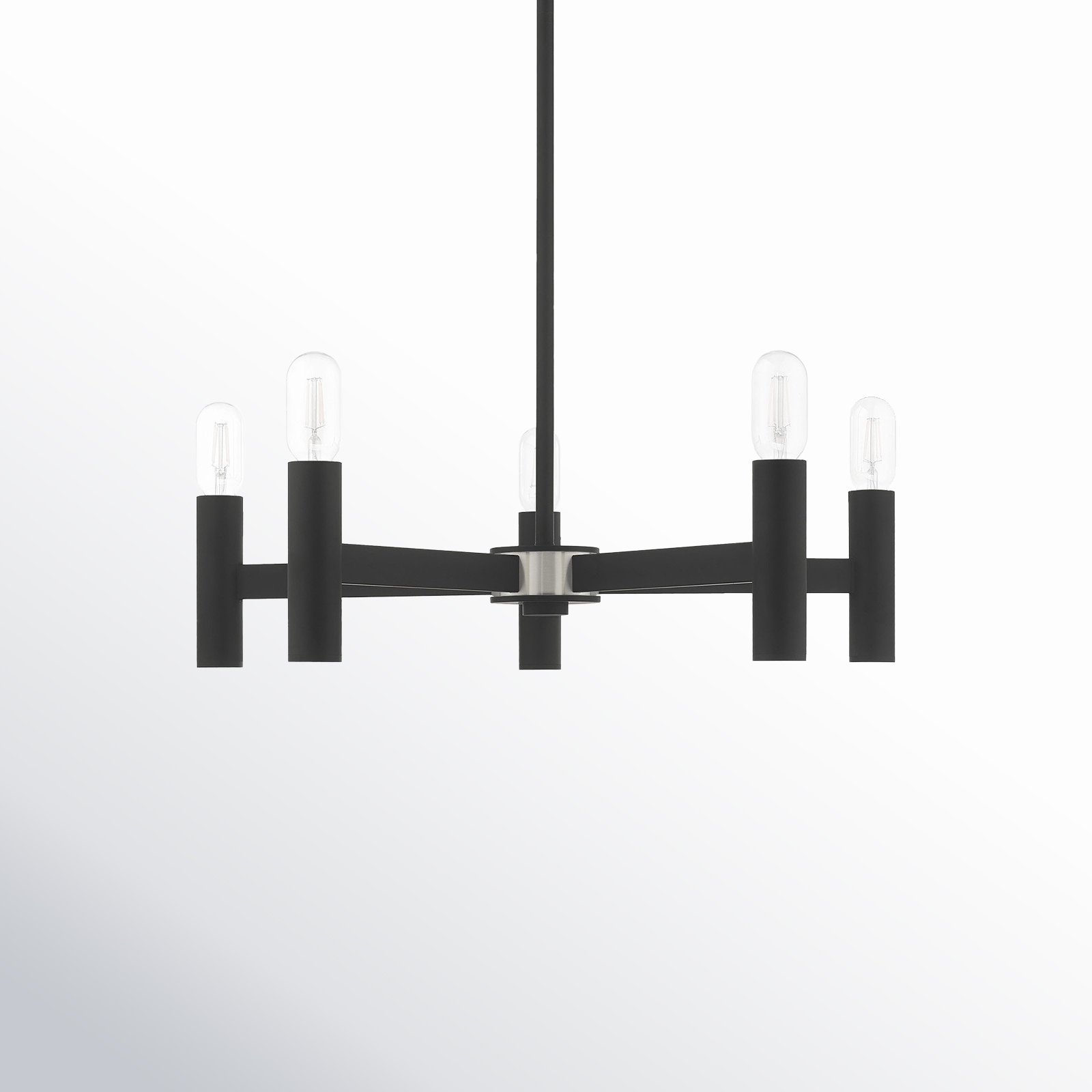 Martella 5-Light Chandelier, Black, 6" H x 20" W x 20" D