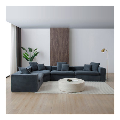 Canapé modulaire surdimensionné de 149 po avec méridienne en forme de L et siège profond avec rembourrage profond UpholsteCouches pour le salon et la chambre à coucher Aucun assemblage requis
