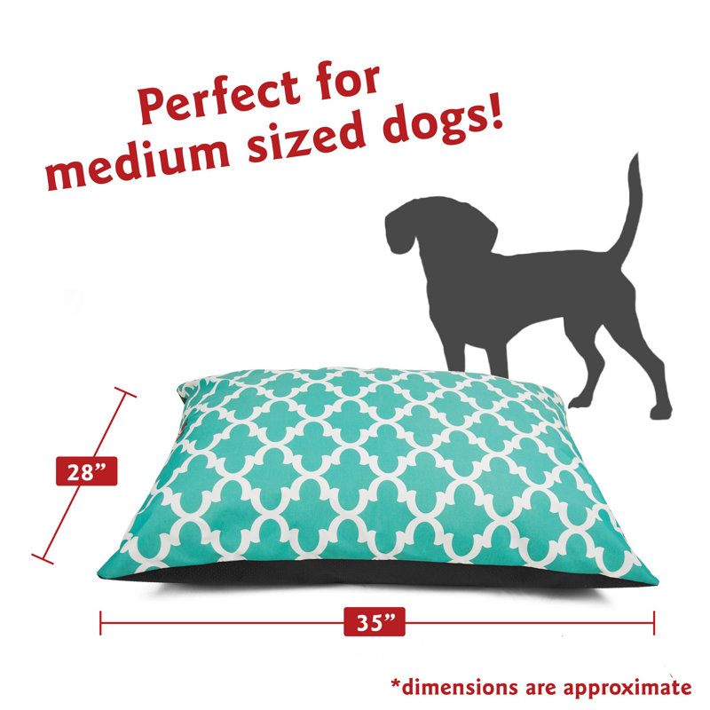 Teal Geometric Polyester Small Pet Pillow Bed