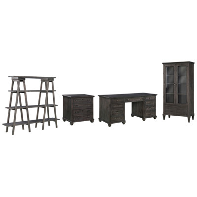 Executive Desk With Lateral File Bookshelf And Door Bookcase