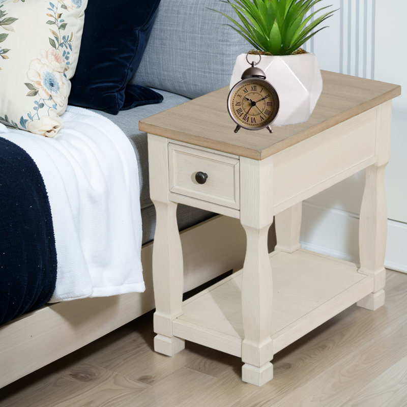 Table de bout polyvalente avec compartiment de rangement caché, facile à assembler, convenant à la chambre à coucher ou au salon