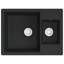 Belfry Kitchen Ashby 440mm W Double Bowl Stone Kitchen Sink with 1 Faucet Hole-1689717873