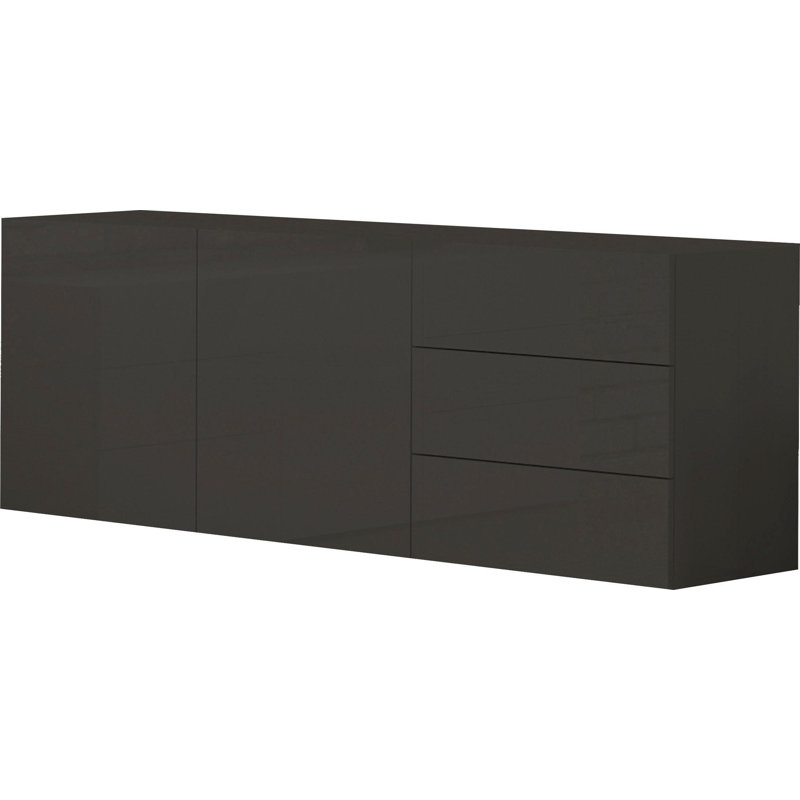 Cadiz 170cm Sideboard, Glossy Anthracite