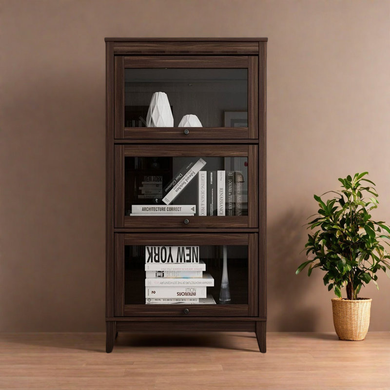 Étagère de rangement American Retro, (2 tablettes) H 52,1 po x l 23,6 po x P 13,8 po, Marron foncé
