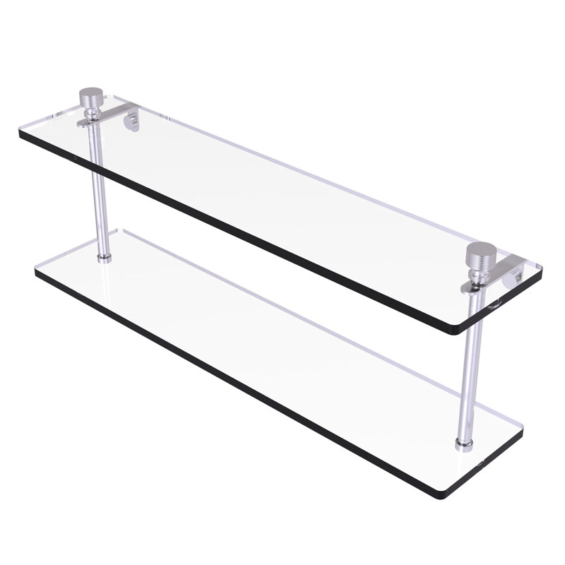 Ballenas 2 Piece Tiered Shelf, 22", Satin Chrome