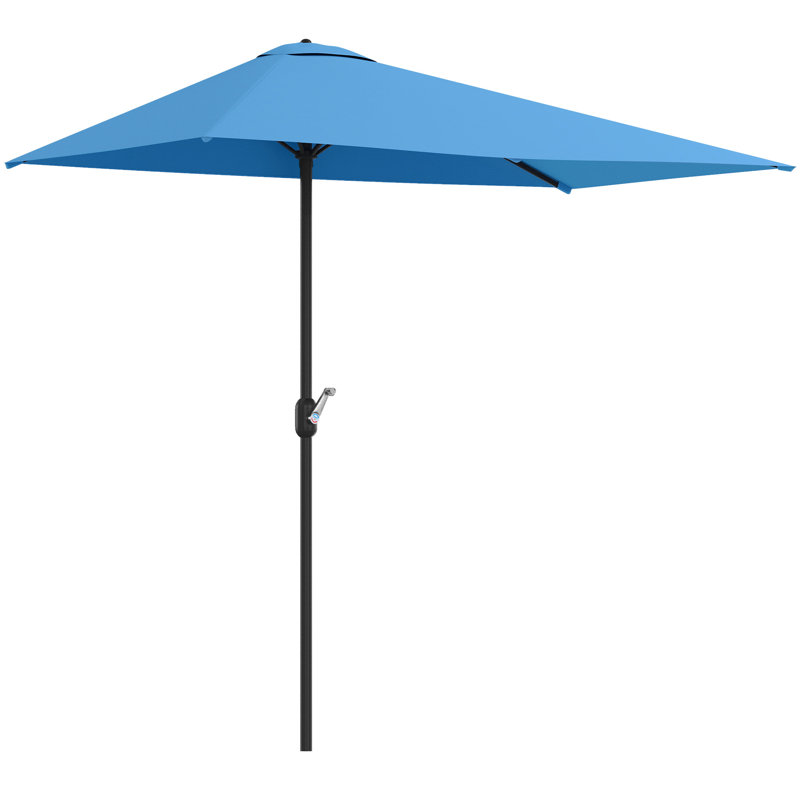 Parasol de balcon extérieur demi-parasol 8 pi, Bleu clair