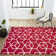 Mashawna Blocks Modern Geometric Red/White Rug