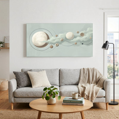 Ensemble de 1 tableau sur toile représentant des corps célestes