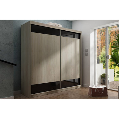 Lyllian 2 Door Solid + Manufactured Wood Wardrobe